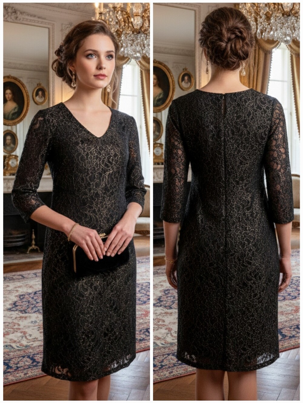 Colleen Lopez XS Whimsigoth Dark Romantic Metallic Lace Formal Cocktail Dress